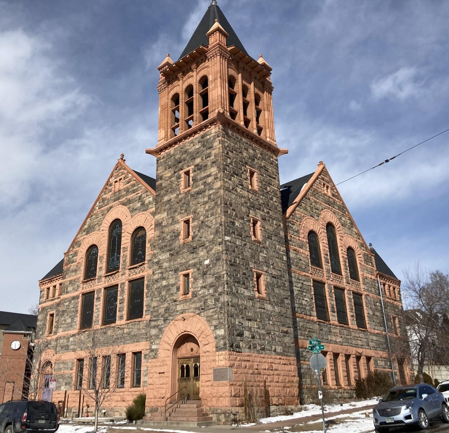 Historic church building and Christian leaders representing the history of Christianity and the faithfulness of God throughout the centuries